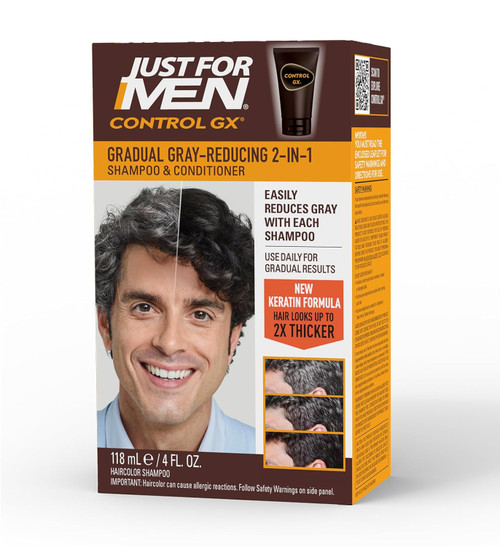 Just for Men ControlGX Grey Reducing 2 in 1 Shampoo and Conditioner - 4 oz