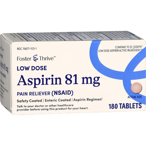 Foster & Thrive Low Dose Aspirin 81 mg Tablets - 180 count
