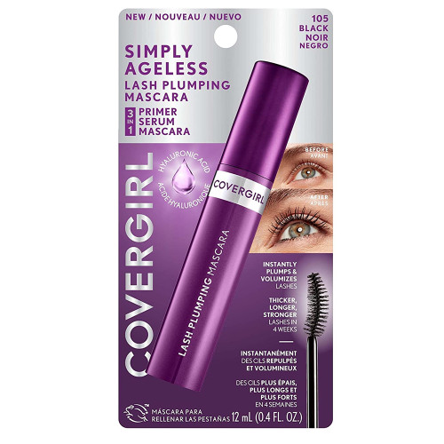 Covergirl Simply Ageless Lash Plumping Mascara, Black 105-1 packge – for Incontinence Protection and Confidence
