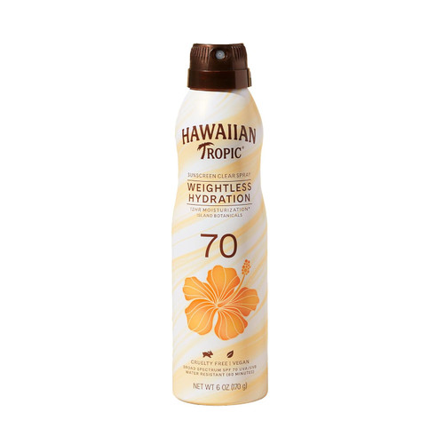 Hawaiian Tropic Weightless Hydration Sunscreen Clear Spray SPF 70 - 6 oz
