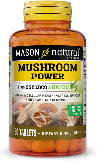 Mason Natural Mushroom Power With 95% EGCG & Matcha Tablets - 60 ct