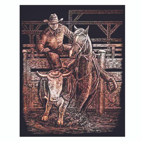 Copper Foil Engraving Art Kit, 8 by 10-In., Rodeo