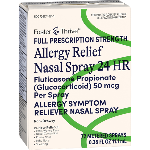 Foster & Thrive Allergy Relief Nasal Spray Fluticasone Propionate (Glucocorticoid) 50 mcg 24 HR - .38 oz