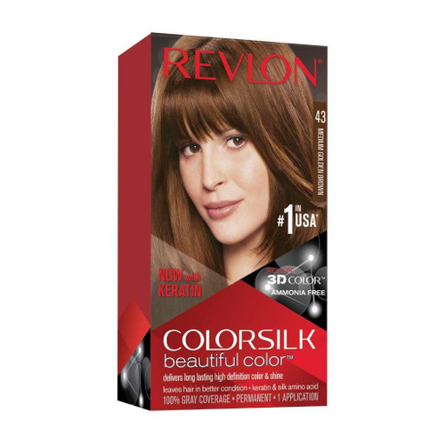 Revlon ColorSilk Beautiful Color Permanent Hair Color 43 Medium Golden Brown
