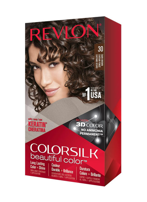 Revlon ColorSilk Beautiful Color Permanent Hair Color 30 Dark Brown
