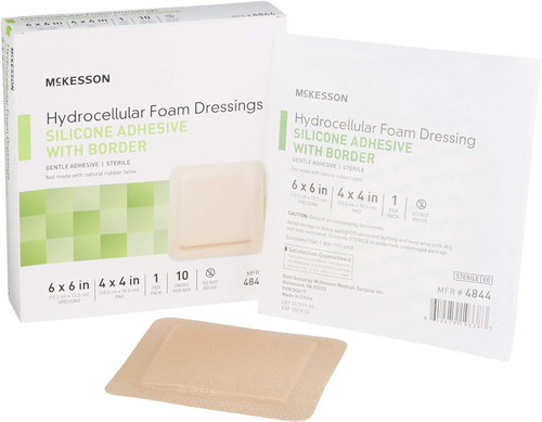 McKesson Silicone Foam Dressing 6" x 6" - 10 count