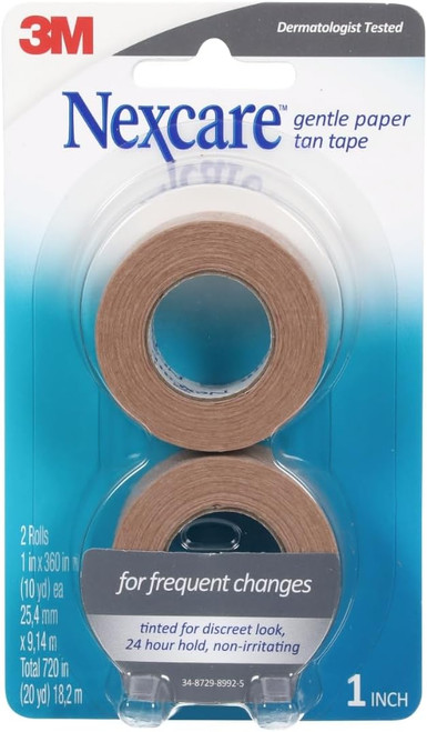 Nexcare Gentle Paper Tape 1 In x 20 Yd Tan - 2 ct