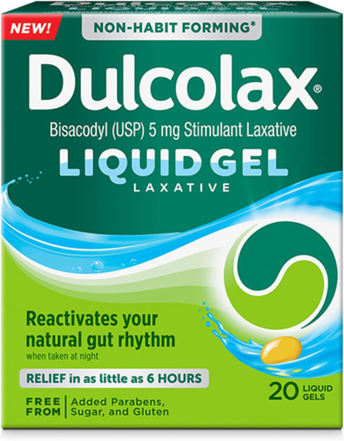Dulcolax Bisacodyl (USP) 5 mg Stimulant Laxative Liquid - 20 Gels