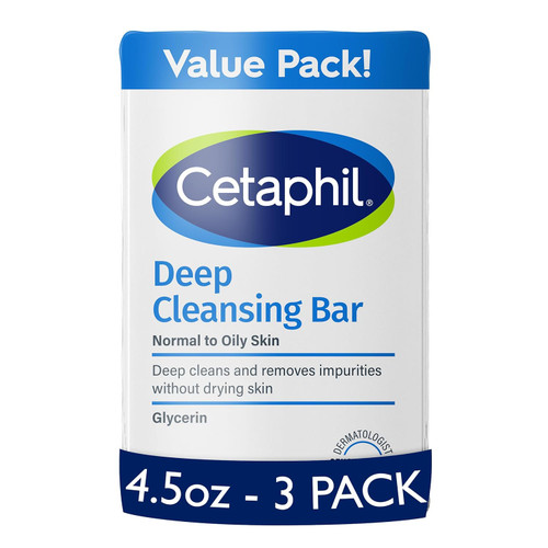 Cetaphil Deep Cleansing Bars Dry To Normal, Sensitive Skin - 3 pk