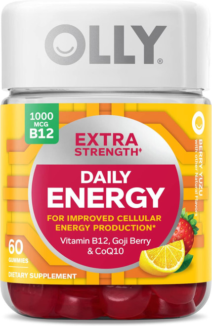 OLLY Daily Energy Gummies Extra Strength Berry Yuzu - 60 count