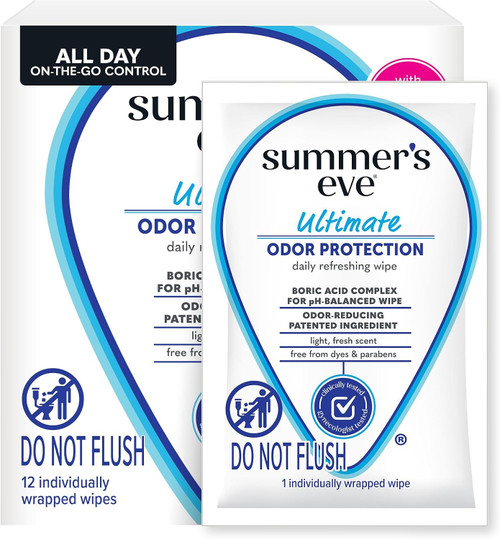 Summer's Eve Daily Refreshing Wipes Ultimate Odor Protection - 12 wipes