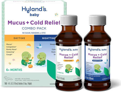 Hyland's Naturals Baby Mucus + Cold Relief Liquid Daytime & Nighttime - 8 oz