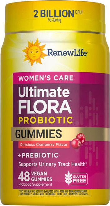 RenewLife Women's Care Probiotics + Prebiotics - 48 Gummies Cherry