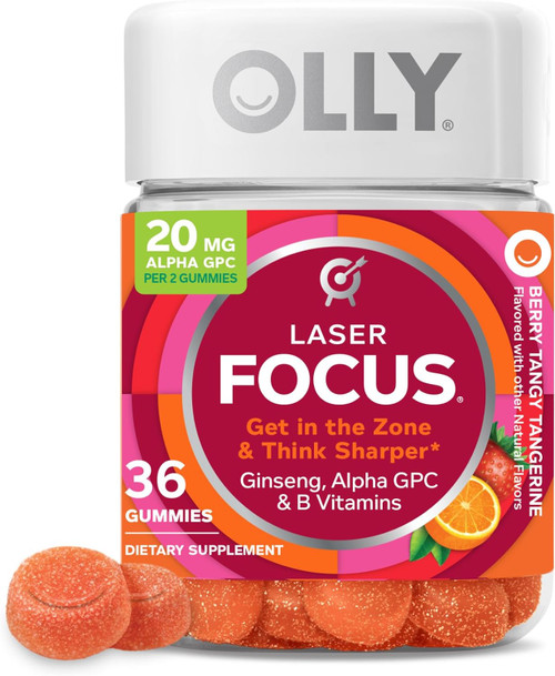 OLLY Laser Focus Gummies Berry Tangy Tangerine - 36 gummies