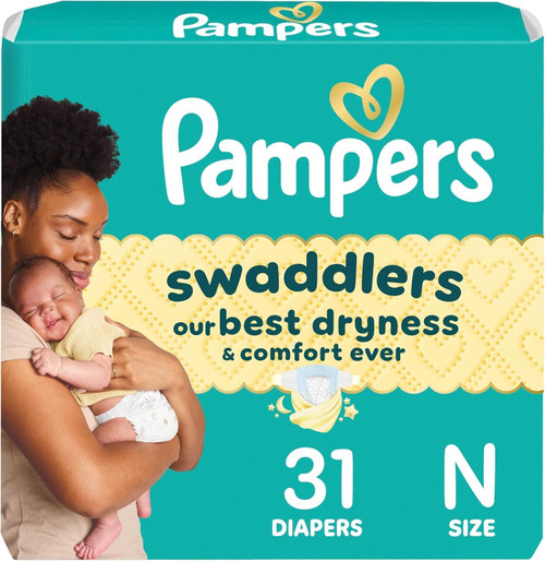 Pampers Swaddlers New Baby Diapers Size Newborn - 32 ct