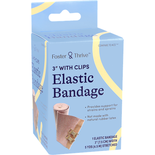Foster and Thrive Elastic Bandage with Clips 3" - 1 each