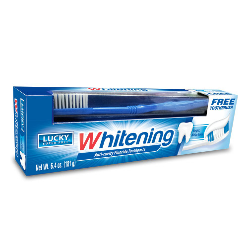 Adult Whitening Toothpaste with Brush - 6.4 oz