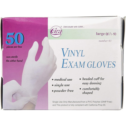 Cara Vinyl Gloves Large - 50 ct