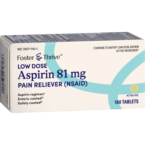 Foster & Thrive Low Dose Aspirin 81 mg Tablets - 180 count