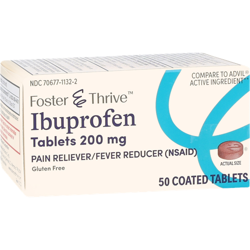 Foster & Thrive Ibuprofen 200 mg Coated 50 count Tablets