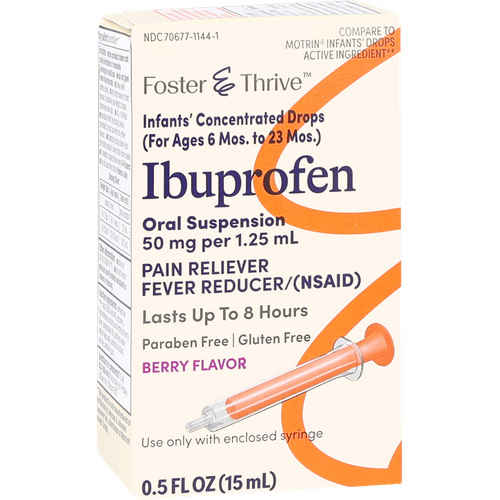Foster & Thrive Ibuprofen 50 mg Per 1.25 mL Infants' Concentrated Drops Berry - .5 oz