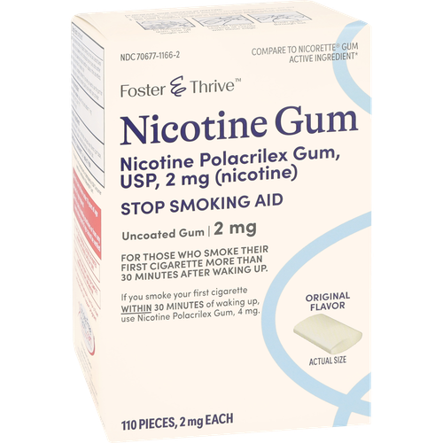 Foster & Thrive Nicotine Polacrilex 2 mg (Nicotine) Gum Original - 110 count