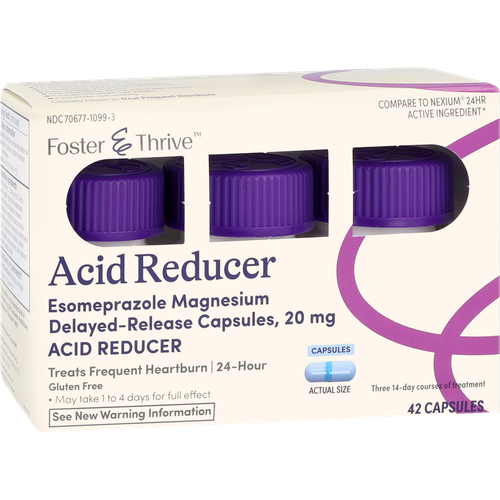 Foster & Thrive Acid Reducer Esomeprazole Magnesium 20 mg Delayed-Release Capsules - 42 count