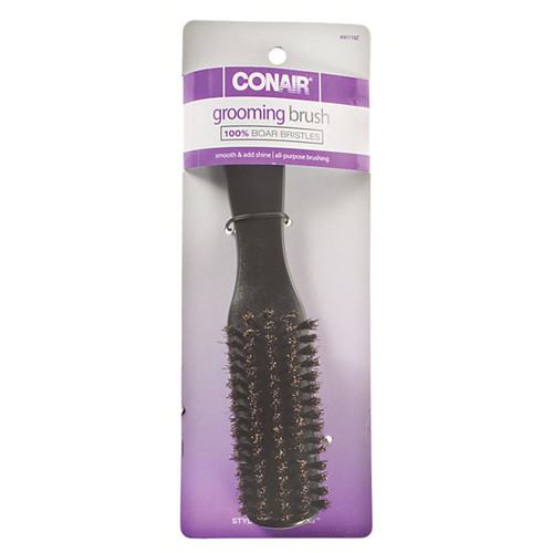 Slim Grooming Hair Brush, Black - 1 Pack