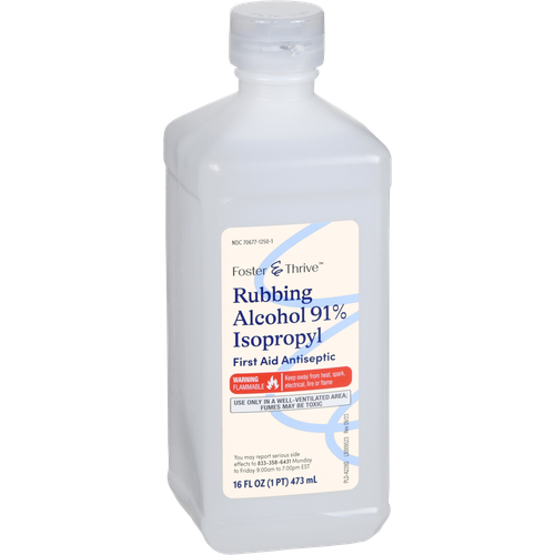 Foster & Thrive Isopropy Rubbing Alcohol 91% By Volume - 16 oz, 12ct