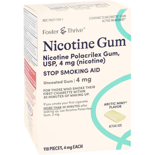 Foster and Thrive Nicotine Gum Artic Mint 4 mg 100 pieces