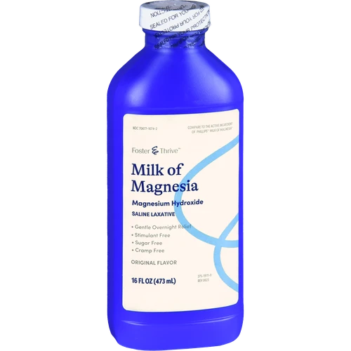 Foster & Thrive Milk of Magnesia Oral Suspension, Original, 400 mg/5 mL, 16 fl oz (473 mL)