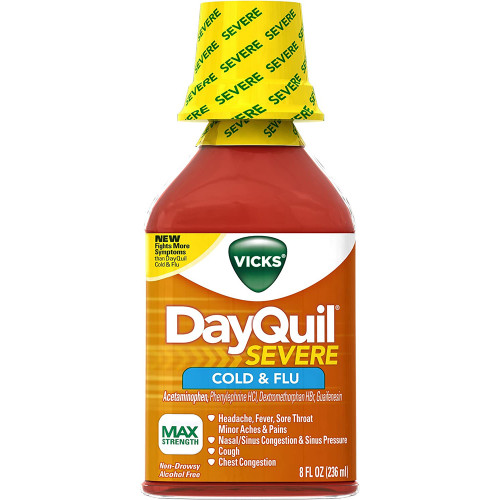 Vicks DayQuil Severe Cold Flu Liquid Max Strength - 8 oz