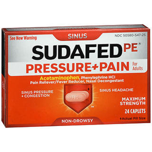 Sudafed PE Pressure + Pain Caplets - 24ct