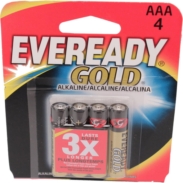 Eveready Gold Alkaline Batteries AAA - 4 ct