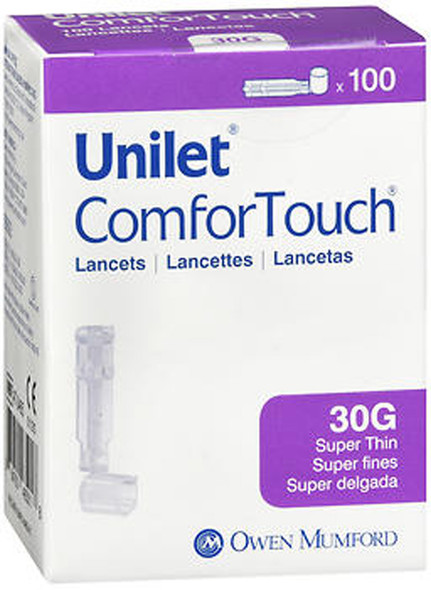 Unilet ComforTouch Super Thin Lancets 30 Gauge - 100 ct