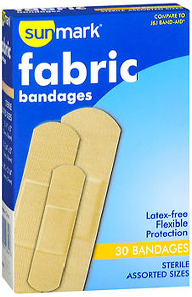 Sunmark Fabric Bandages Assorted Sizes - 30 ct