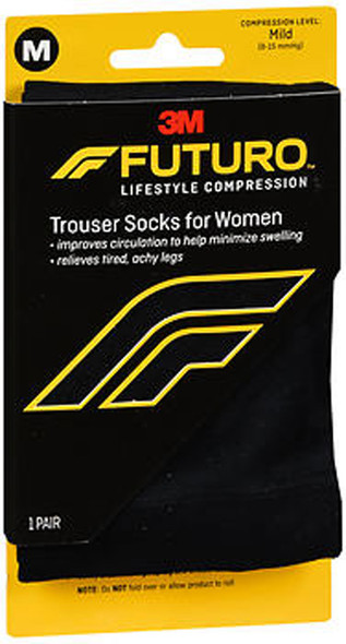 Futuro Energizing Trouser Socks for Women Mild Compression Black Medium