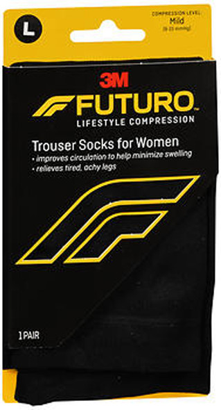 Futuro Energizing Trouser Socks for Women Mild Compression Black Large