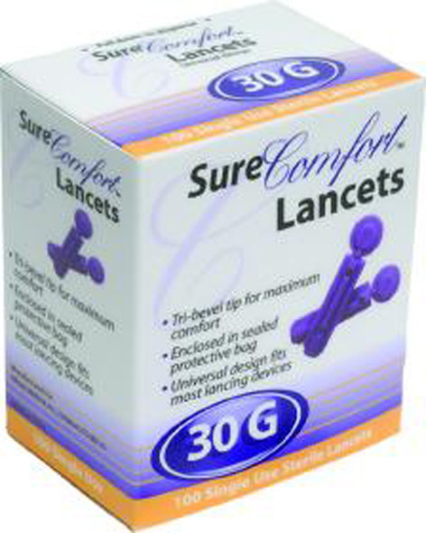 Sure Comfort Lancets 30 Gauge - 100 ct