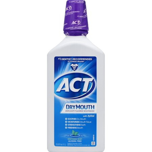 Act Anticavity Fluoride Rinse Dry Mouth Soothing Mint - 18 oz