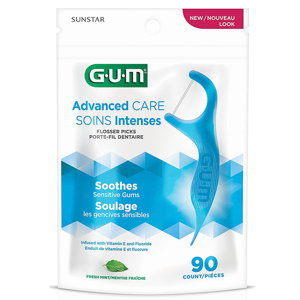 GUM Advanced Care Flossers Fresh Mint - 90 ct