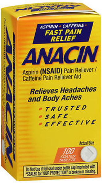 Anacin Aspirin Pain Relief Tablets - 100 ct