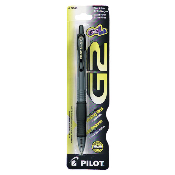 G2 Gel Ink Rolling Ball Pen, Black, Extra Fine - 1 Pkg