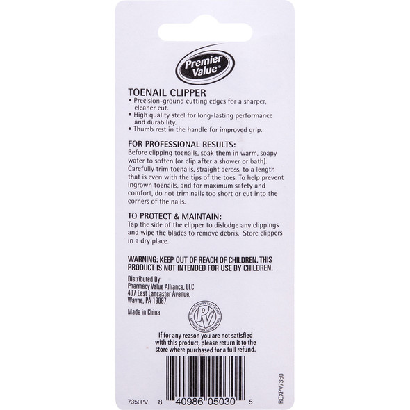 Premier Value Toenail Clipper - 1ct