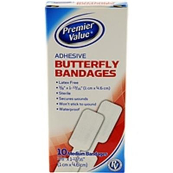 Premier Value Butterfly Bandage Medium - 10ct