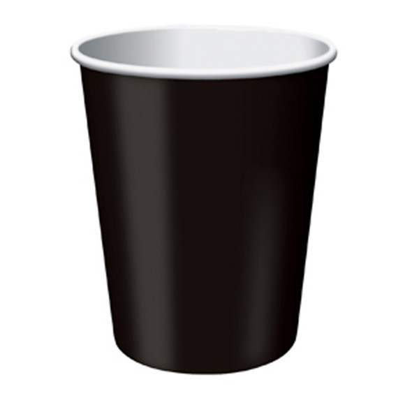 Solid Color Hot/Cold Cups, Black, 9 oz - 1 Pkg
