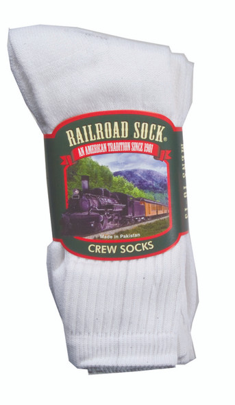 Men's Crew Socks, White - 1 Pkg