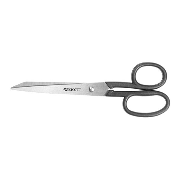 Scissors, Forged Straight, Black,  8 Inch - 1 Pkg