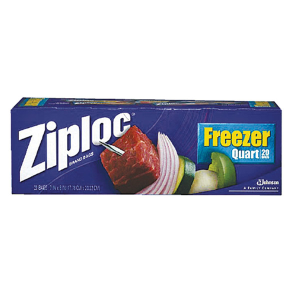 Ziploc Freezer Bags, Blue, 20 Ct - 1 Pkg