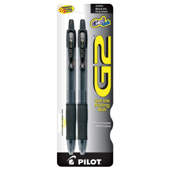 G2 Rolling Ball Pen 2pk Fine, Black - .7mm